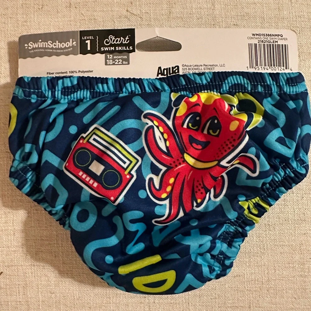 Boys Reusable Blue Shark Swim Diaper